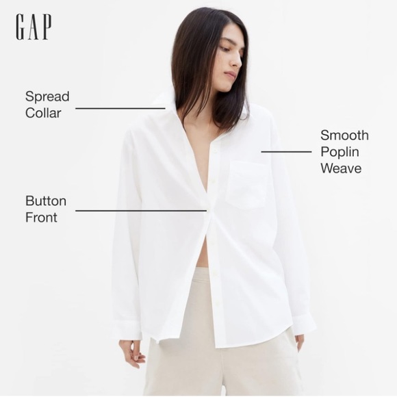 Gap The Big Shirt in Tan Oversized Button Down, L - Picture 3 of 7